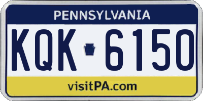 PA license plate KQK6150