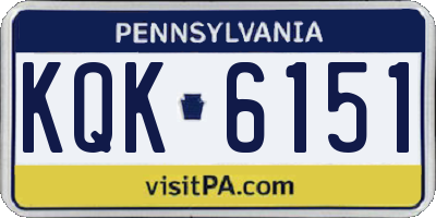 PA license plate KQK6151