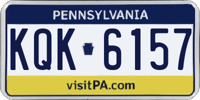 PA license plate KQK6157