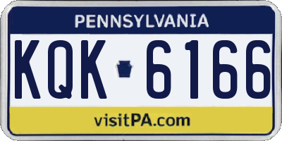 PA license plate KQK6166
