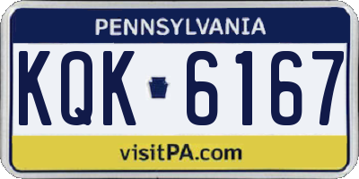 PA license plate KQK6167