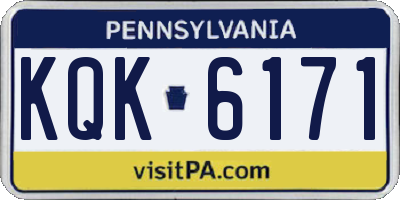 PA license plate KQK6171