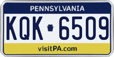 PA license plate KQK6509