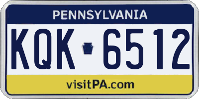 PA license plate KQK6512