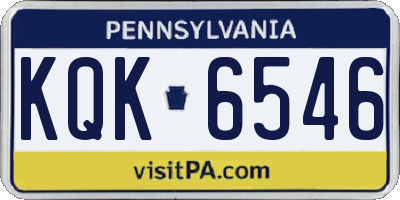 PA license plate KQK6546