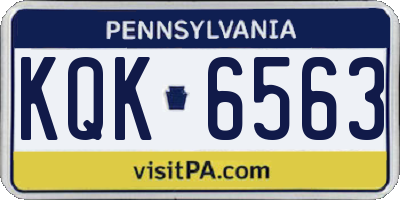 PA license plate KQK6563