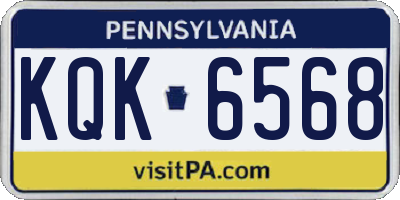 PA license plate KQK6568