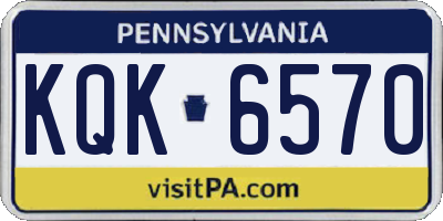 PA license plate KQK6570