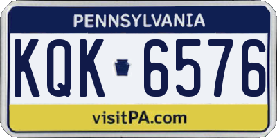 PA license plate KQK6576