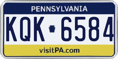 PA license plate KQK6584