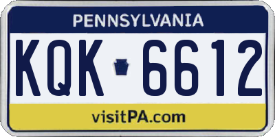 PA license plate KQK6612