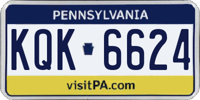 PA license plate KQK6624
