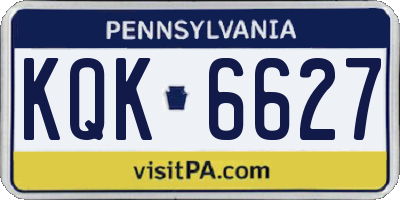 PA license plate KQK6627
