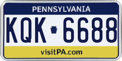 PA license plate KQK6688