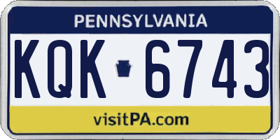 PA license plate KQK6743