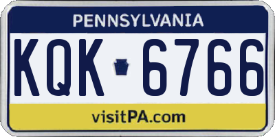 PA license plate KQK6766