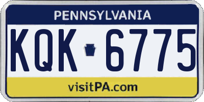 PA license plate KQK6775