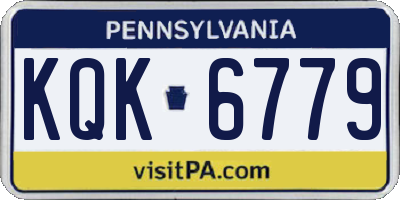 PA license plate KQK6779