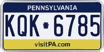 PA license plate KQK6785