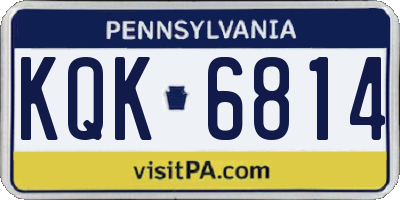 PA license plate KQK6814
