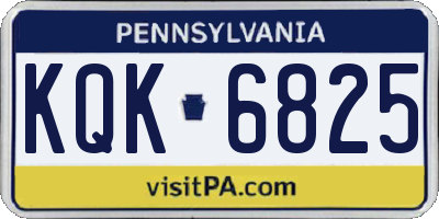 PA license plate KQK6825