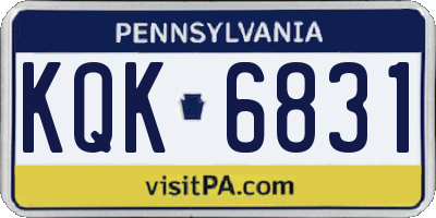 PA license plate KQK6831