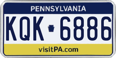 PA license plate KQK6886