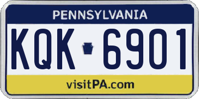 PA license plate KQK6901