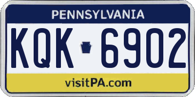 PA license plate KQK6902