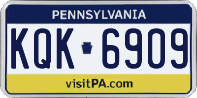 PA license plate KQK6909
