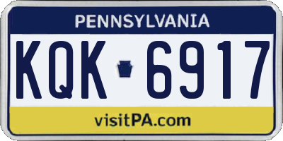 PA license plate KQK6917