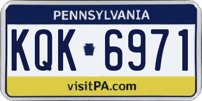 PA license plate KQK6971