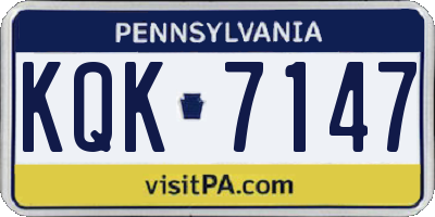 PA license plate KQK7147