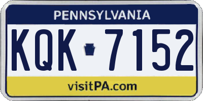 PA license plate KQK7152
