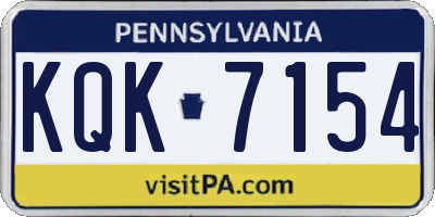 PA license plate KQK7154