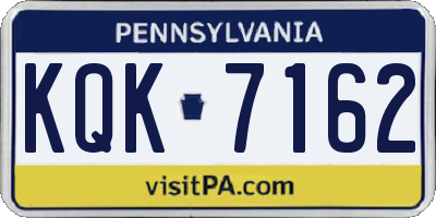 PA license plate KQK7162