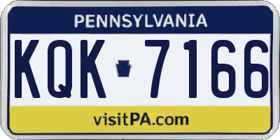 PA license plate KQK7166