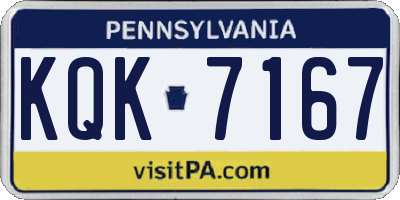 PA license plate KQK7167
