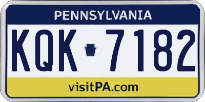 PA license plate KQK7182