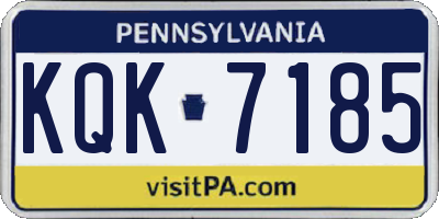 PA license plate KQK7185