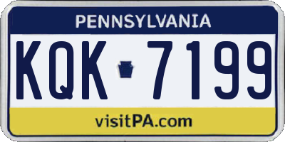 PA license plate KQK7199
