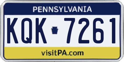 PA license plate KQK7261