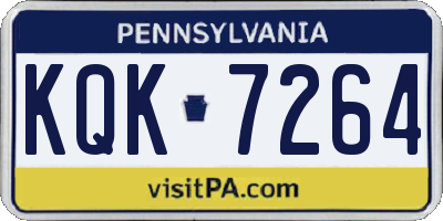 PA license plate KQK7264