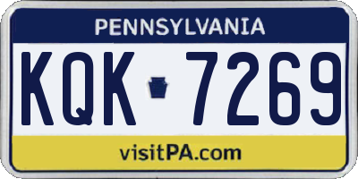 PA license plate KQK7269