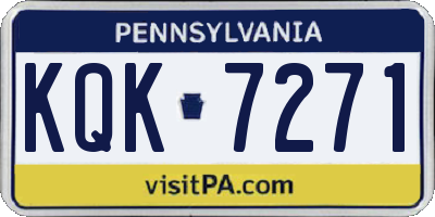 PA license plate KQK7271