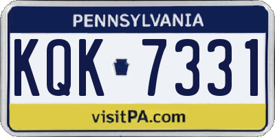 PA license plate KQK7331