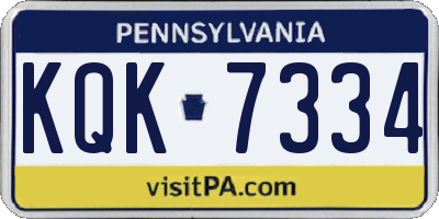 PA license plate KQK7334