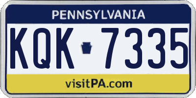 PA license plate KQK7335