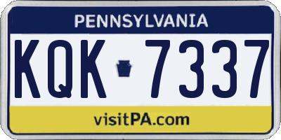 PA license plate KQK7337