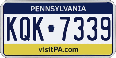 PA license plate KQK7339